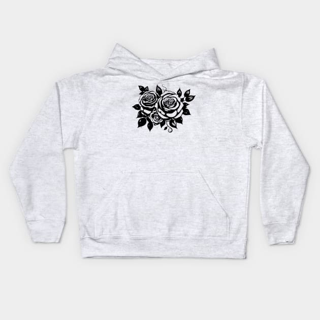 black roses Kids Hoodie by lkn